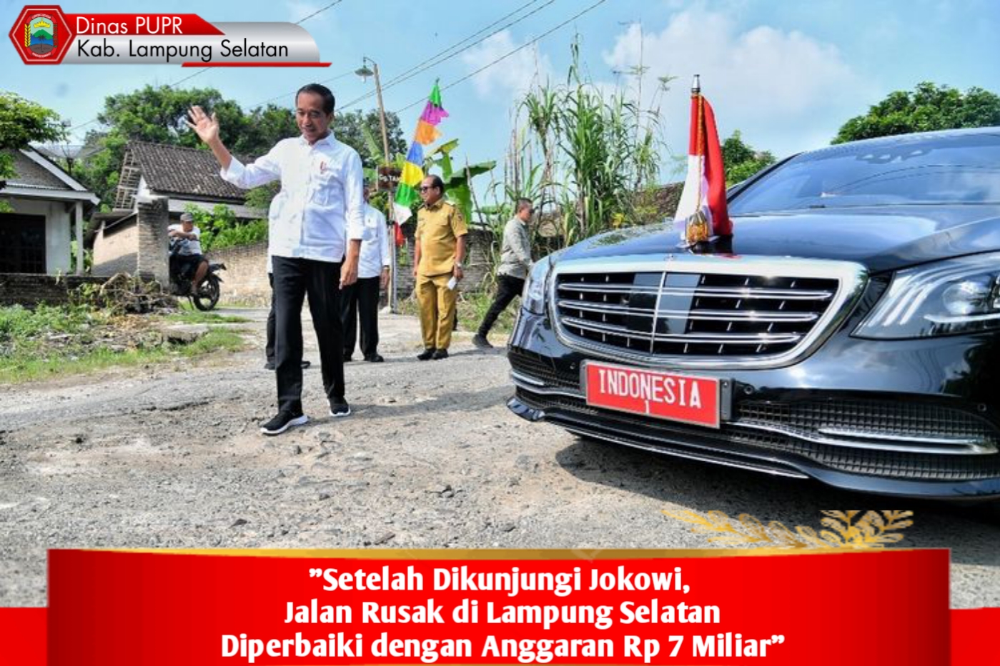 Setelah Dikunjungi Jokowi, Jalan Rusak di Lampung Selatan Diperbaiki dengan Anggaran Rp 7 Miliar